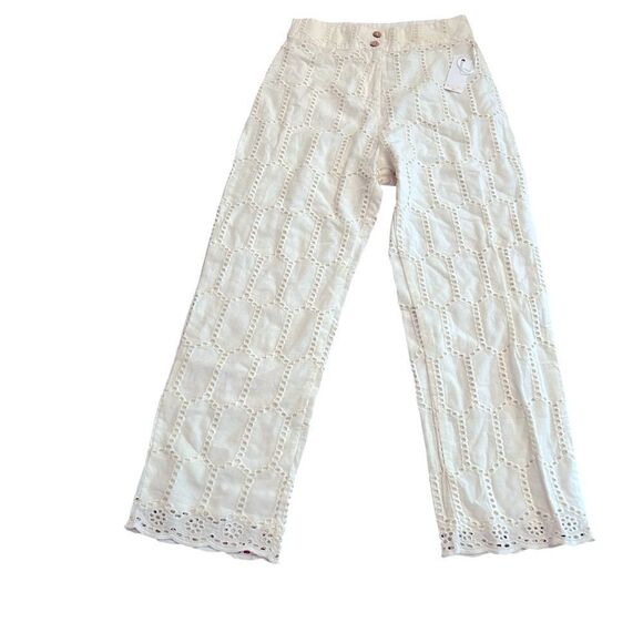 Winston White Eyelet Pants Size Small NWT - Picture 1 of 7